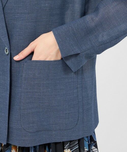 EPOCA / エポカ ノーカラージャケット | ラミーデニム テーラードジャケット | 詳細7