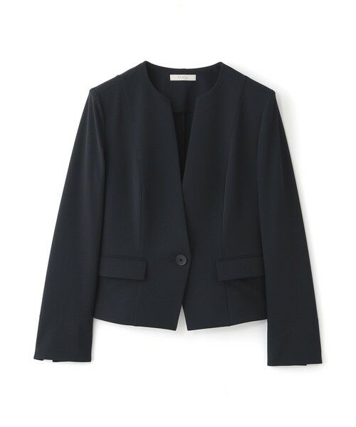 EPOCA / エポカ ノーカラージャケット | 【WEB＆一部店舗限定】 クリーンストレッチ ノーカラージャケット（ネイビー2）