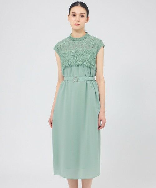 EPOCA / エポカ ロング・マキシ丈ワンピース | リバーレースケープドレス（グリーン3）