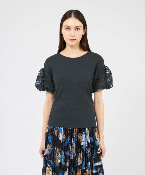 EPOCA / エポカ ニット・セーター | 【La maglia estate】 メッシュパフスリーブ ニットプルオーバー（グレー1）