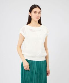 EPOCA / エポカ ニット・セーター | 【La maglia estate】 メッシュエンブロイダリー ニットプルオーバー