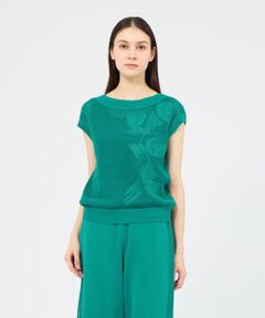 EPOCA / エポカ ニット・セーター | 【La maglia estate】 メッシュエンブロイダリー ニットプルオーバー