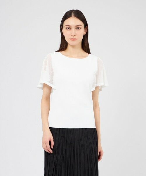 EPOCA / エポカ ニット・セーター | メッシュレイヤードニット 2WAYプルオーバー（ホワイト1）