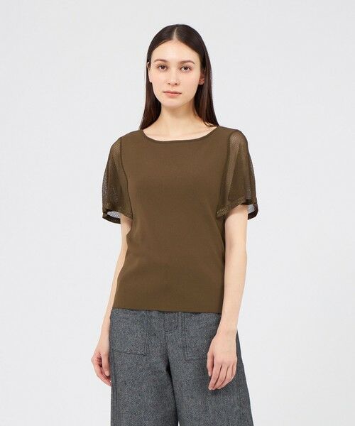 EPOCA / エポカ ニット・セーター | メッシュレイヤードニット 2WAYプルオーバー（モカ１）