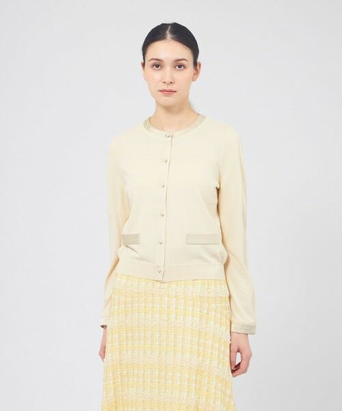 EPOCA / エポカ ニット・セーター | サテンコンビニット カーディガン（オフホワイト2）