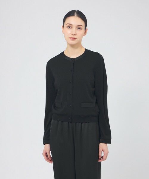 EPOCA / エポカ ニット・セーター | サテンコンビニット カーディガン（ブラック1）