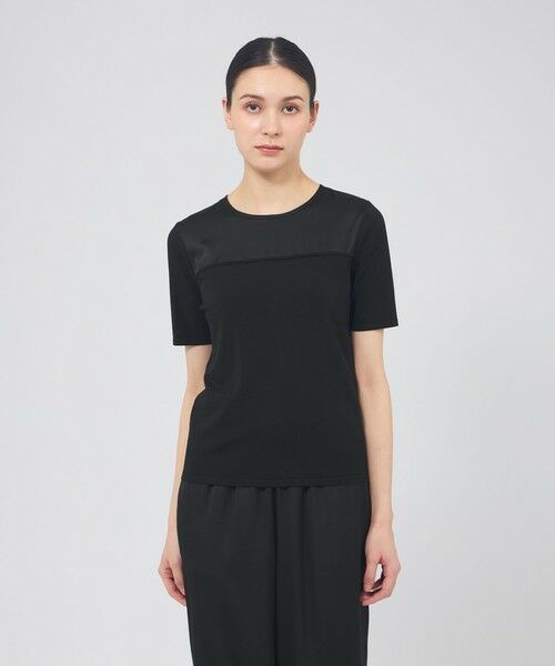 EPOCA / エポカ ニット・セーター | サテンコンビニット プルオーバー（ブラック1）