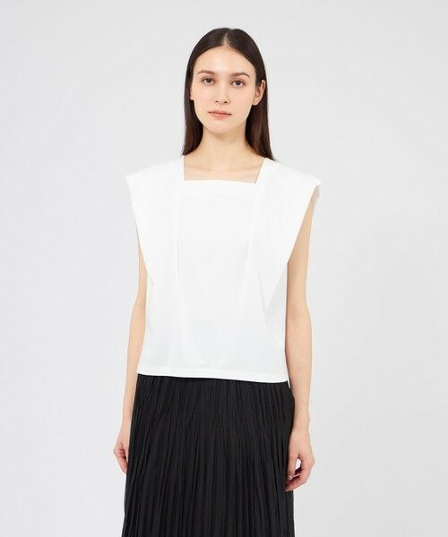 EPOCA / エポカ カットソー | プレーティングジャージー　スクエアネックカットソー（ホワイト1）