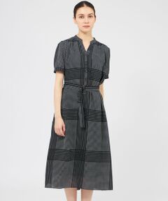 EPOCA / エポカ ロング・マキシ丈ワンピース | ドットパネルプリント シャツワンピース
