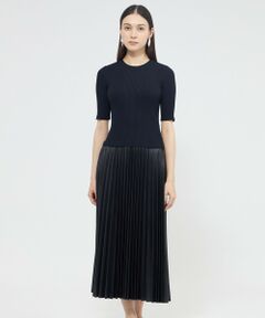 EPOCA / エポカ ロング・マキシ丈ワンピース | ライトレザーコンビニット プリーツワンピース