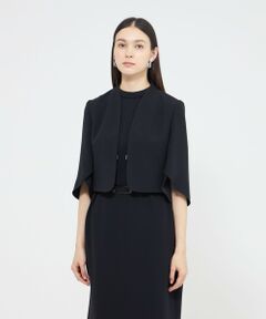EPOCA / エポカ ノーカラージャケット | トリアセテートダブルクロス ボレロジャケット
