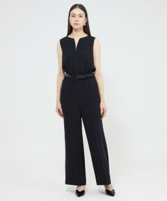 EPOCA / エポカ ロング・マキシ丈ワンピース | トリアセテートダブルクロス Vネックオールインワン