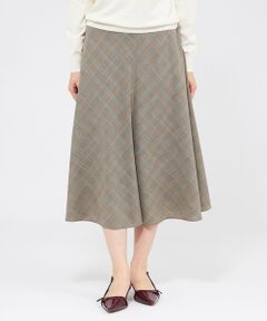 EPOCA / エポカ ロング・マキシ丈スカート | グレンチェックストレッチ フレアスカート