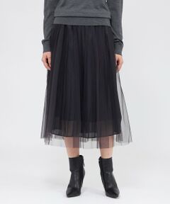 EPOCA / エポカ ロング・マキシ丈スカート | グロッシーレイヤードプリーツスカート