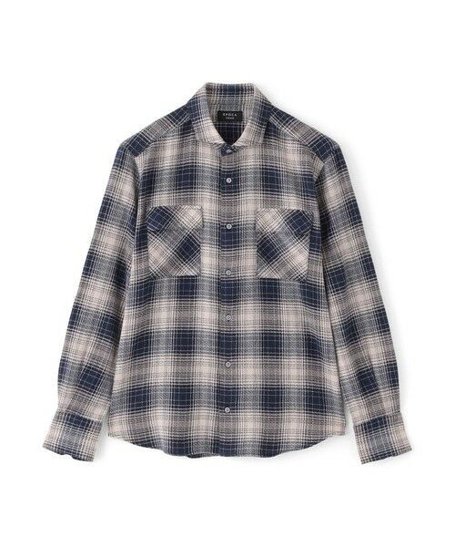 EPOCA UOMO / エポカ ウォモ シャツ・ブラウス | ウールミックスチェックシャツ(ネイビー)