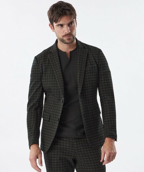 EPOCA UOMO/エポカ ウォモ 【セットアップ対応】千鳥ジャカードJK ブラック 52 EPOCA UOMO/エポカ ウォモ 【セットアップ対応】千鳥ジャカードJK ブラック 52