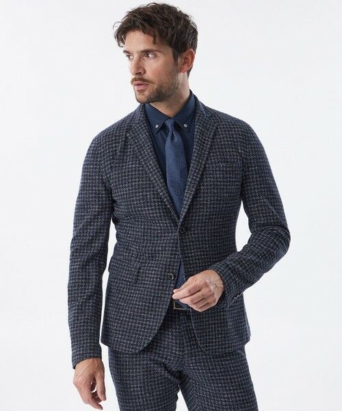 EPOCA UOMO/エポカ ウォモ 【PRIMA COLLECTION】コンフォートダブルチェックJK ネイビー 52 EPOCA UOMO/エポカ ウォモ 【PRIMA COLLECTION】コンフォートダブルチェックJK ネイビー 52