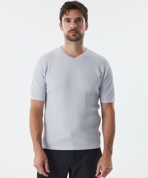 EPOCA UOMO/エポカ ウォモ ウォッシャブルワッフルニットTシャツ ホワイト系その他 48 EPOCA UOMO/エポカ ウォモ ウォッシャブルワッフルニットTシャツ ホワイト系その他 48