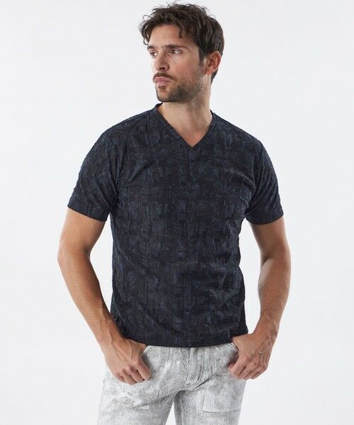 EPOCA UOMO/エポカ ウォモ 【PRIMA COLLECTION】パッチワークバックカットカットソー ネイビー 50 EPOCA UOMO/エポカ ウォモ 【PRIMA COLLECTION】パッチワークバックカットカットソー ネイビー 50