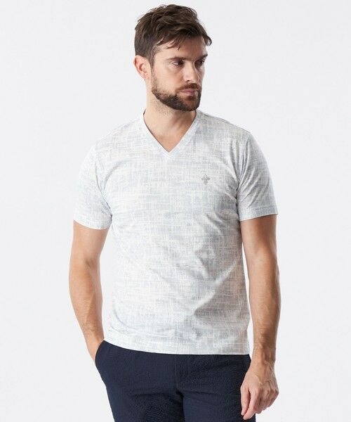 EPOCA UOMO / エポカ ウォモ その他トップス | クラックカモフラVネックカットソー(ライトグレー)