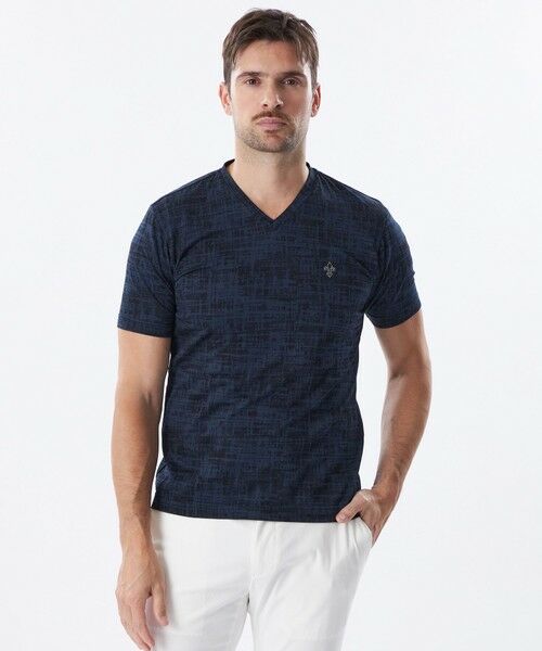 EPOCA UOMO / エポカ ウォモ その他トップス | クラックカモフラVネックカットソー(ネイビー)