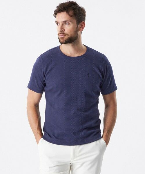 EPOCA UOMO エポカウォモ / ワッフルニット シングル テーラードジャケット / センターベント (濃紺) / サイズ 46 (M) セール ウォッシャブルワッフルニットTシャツ （その他トップス