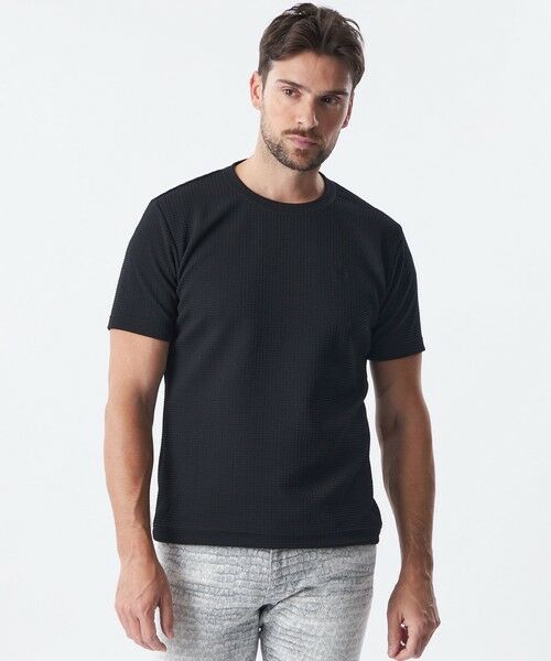 EPOCA UOMO / エポカ ウォモ その他トップス | ウェーブワッフルカットソー(ブラック)