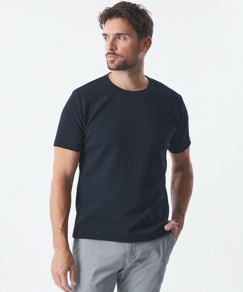 EPOCA UOMO / エポカ ウォモ その他トップス | ウェーブワッフルカットソー(ダークネイビー)