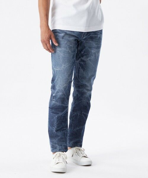 EPOCA UOMO/エポカ ウォモ リンクルストレッチデニムパンツ ブルー７ 44