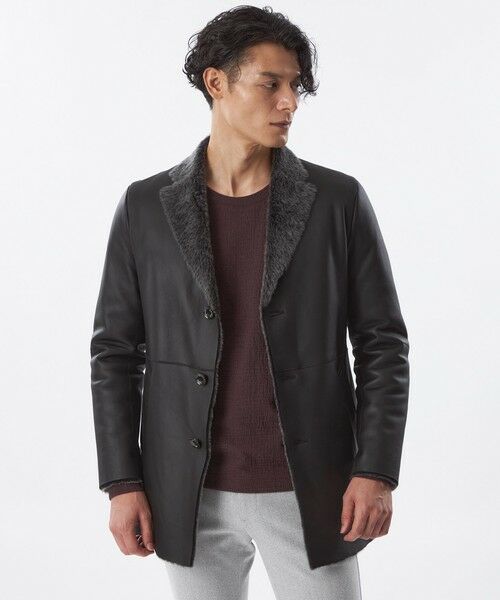 EPOCA UOMO / エポカ ウォモ その他アウター | 【PRIMA COLLECTION】ムートンチェスターコート(ブラック)