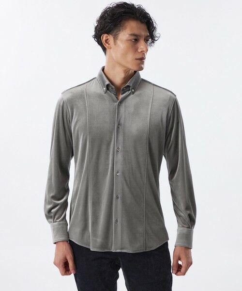 EPOCA UOMO/エポカ ウォモ 別珍ストレッチシャツ グレー系2 52 EPOCA UOMO/エポカ ウォモ 別珍ストレッチシャツ グレー系2 52