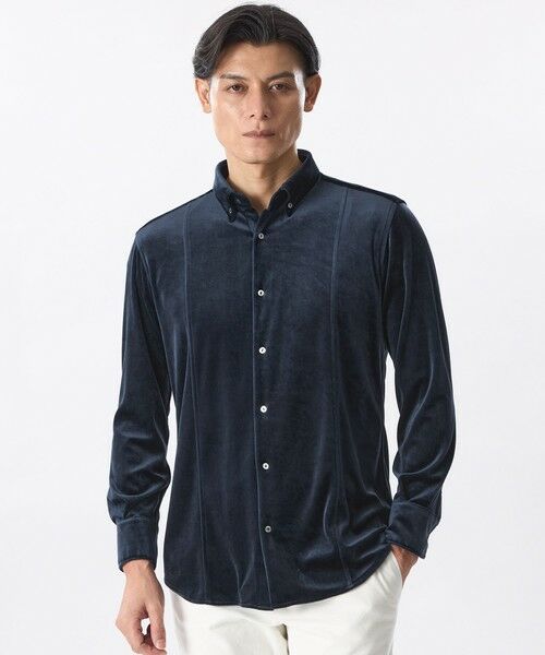 EPOCA UOMO/エポカ ウォモ 別珍ストレッチシャツ ダークネイビー 44 EPOCA UOMO/エポカ ウォモ 別珍ストレッチシャツ ダークネイビー 44