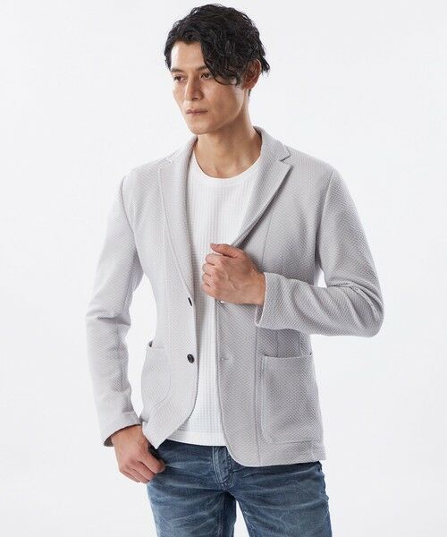 EPOCA UOMO/エポカ ウォモ 【Safari Lounge別注】ポリエステルライトニットジャケット ライトグレー 52 EPOCA UOMO/エポカ ウォモ 【Safari Lounge別注】ポリエステルライトニットジャケット ライトグレー 52