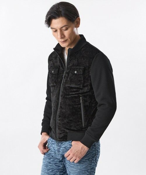 EPOCA UOMO / エポカ ウォモ その他トップス | 【PRIMA COLLECTION】クラッシュベロアプリーツブルゾン(ブラック)