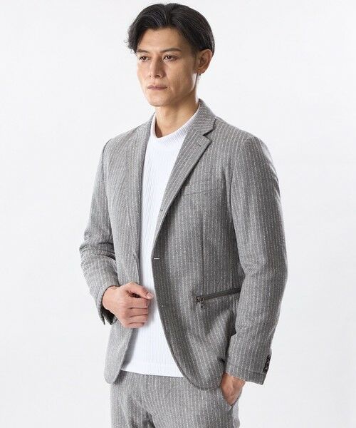 EPOCA UOMO / エポカ ウォモ その他アウター | 【セットアップ対応】ストライプ中わたジャケット(グレー系2)