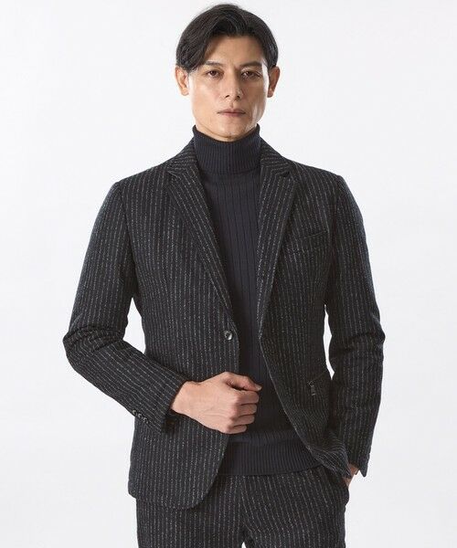 EPOCA UOMO / エポカ ウォモ その他アウター | 【セットアップ対応】ストライプ中わたジャケット(ブラック)