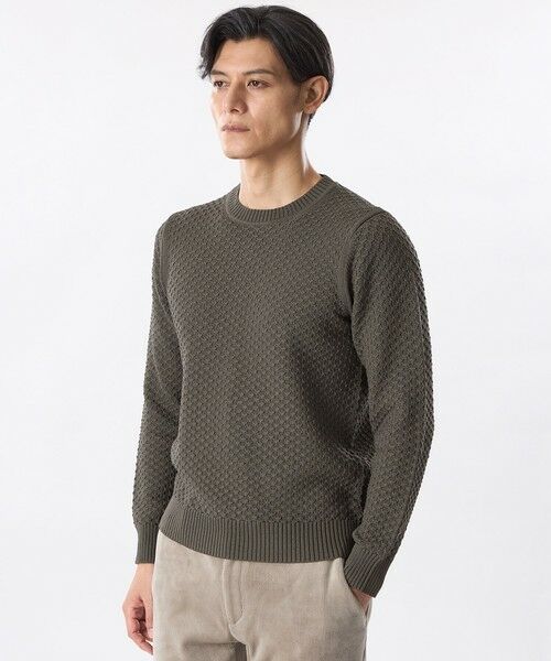 EPOCA UOMO/エポカ ウォモ ハニーネストクルーネックニット チャコールグレー 50 EPOCA UOMO/エポカ ウォモ ハニーネストクルーネックニット チャコールグレー 50