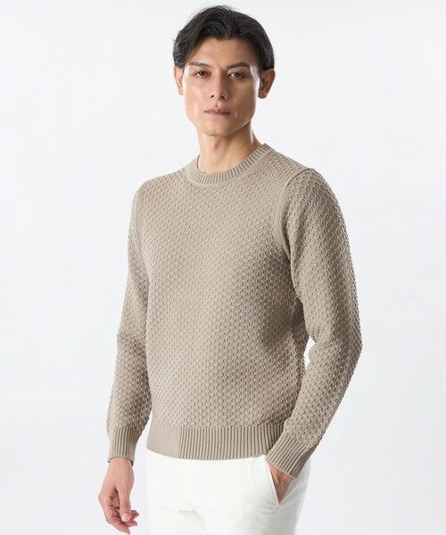 EPOCA UOMO/エポカ ウォモ ハニーネストクルーネックニット ベージュ3 52 EPOCA UOMO/エポカ ウォモ ハニーネストクルーネックニット ベージュ3 52