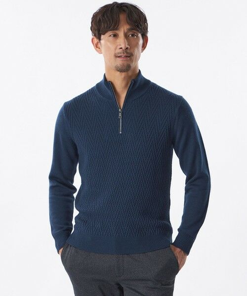EPOCA UOMO / エポカ ウォモ その他トップス | 【WEB&一部店舗限定】ハーフジップニット(ダークネイビー)