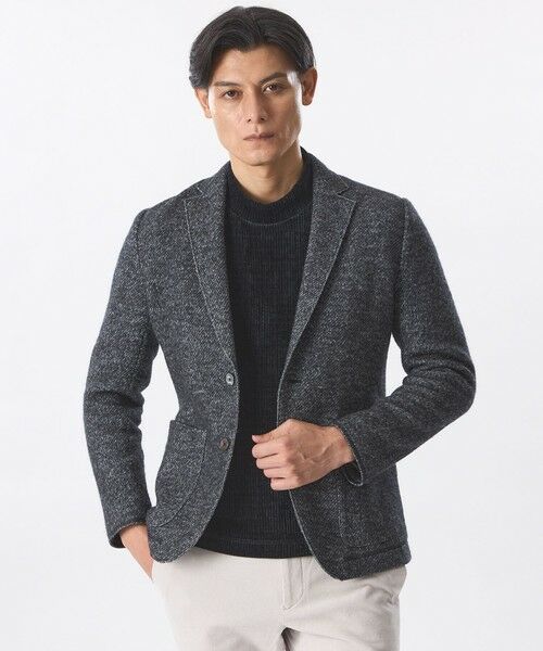 EPOCA UOMO/エポカ ウォモ ライトウールニットジャケット チャコールグレー 46