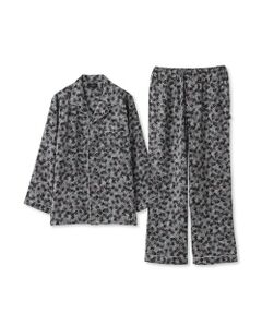 シルクテーラードプリントパジャマ