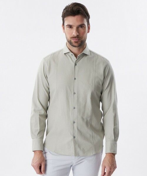 EPOCA UOMO / エポカ　ウォモ シャツ・ブラウス | ドビーストレッチシャツ（ライトグレー）