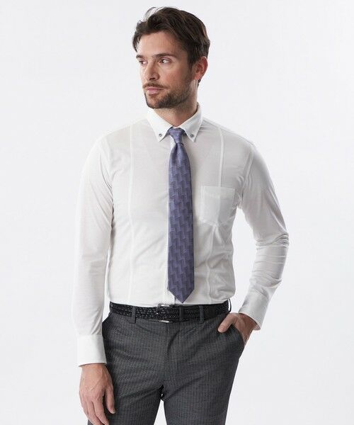 EPOCA UOMO / エポカ　ウォモ シャツ・ブラウス | ブライトポリエステルロングスリーブシャツ（ホワイト）