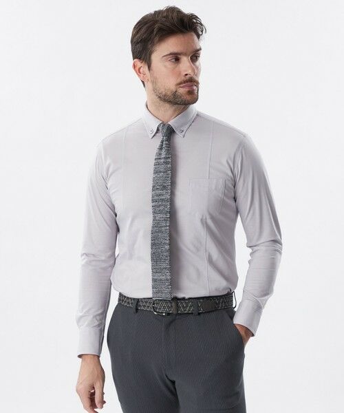 EPOCA UOMO / エポカ　ウォモ シャツ・ブラウス | ブライトポリエステルロングスリーブシャツ（ライトグレー）