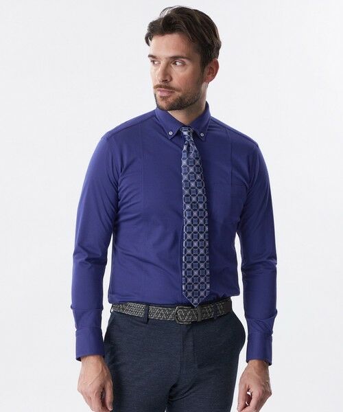 EPOCA UOMO / エポカ　ウォモ シャツ・ブラウス | ブライトポリエステルロングスリーブシャツ（ブルー6）