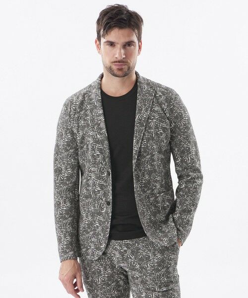 EPOCA UOMO / エポカ　ウォモ その他トップス | 【PRIMA COLLECTION】リーフにじみプリントジャケット（チャコールグレー）
