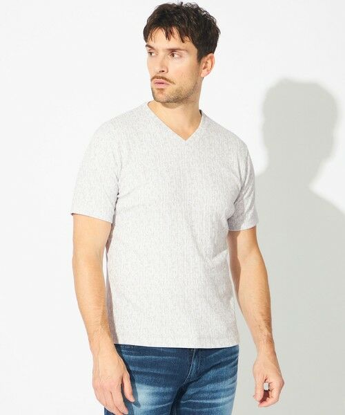 EPOCA UOMO / エポカ　ウォモ その他トップス | クラッシュジオメVネックカットソー（ライトグレー）