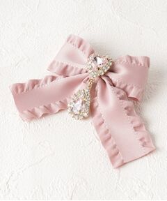 ESPERANZA / エスペランサ ヘアアクセサリー | ビジュー付きミニリボンクリップ