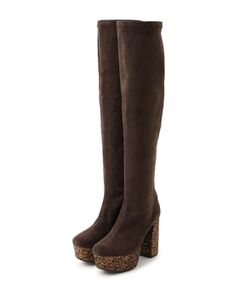 ESPERANZA / エスペランサ ブーツ（ショート丈） | 【日本製】厚底ラク盛りグリッターヒールストレッチニーハイブーツ