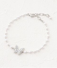 ESPERANZA / エスペランサ ブレスレット・バングル | フェイクパールストーン バタフライ チェーンブレスレット